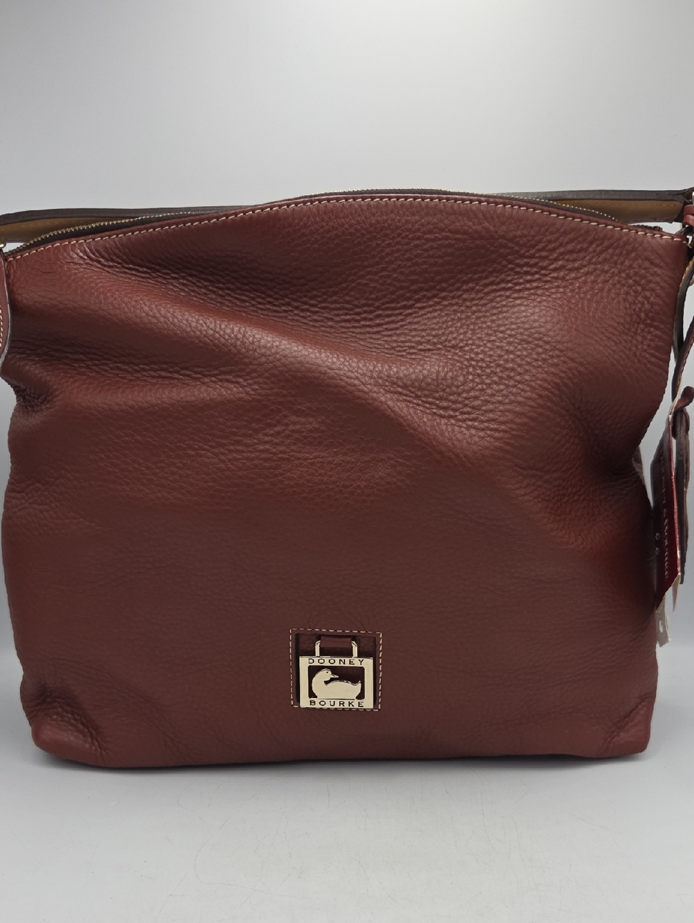 Dooney & Bourke Brown Peebled Leather Large East/West Shoulder Bag